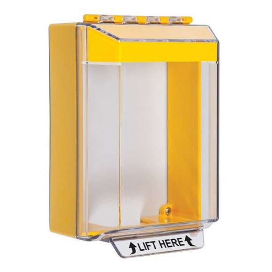 STI-14220NY STI Universal Stopper Low Profile Cover Surface Mount and Hood with Horn - No Label - Yellow