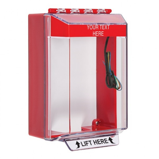 STI-14230CR STI Universal Stopper Low Profile Cover Surface Mount and Hood w/ Horn and Relay - Custom - Red