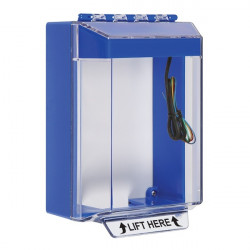 STI-14230NB STI Universal Stopper Low Profile Cover Surface Mount and Hood with Horn and Relay - No Label - Blue