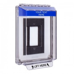 STI-14310CB STI Universal Stopper Low Profile Cover Enclosure Flush Back Box and Hood - Custom Label - Blue - Non-Returnable