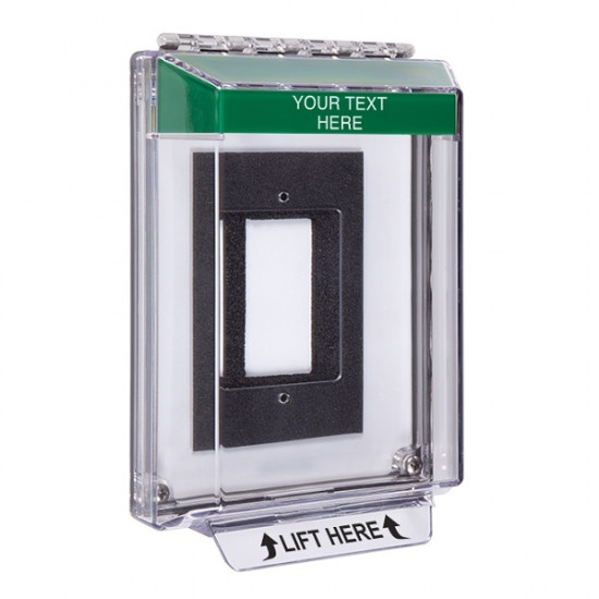 STI-14320CG STI Universal Stopper Low Profile Cover Enclosure Flush Back Box and Hood w/ Horn - Custom - Green