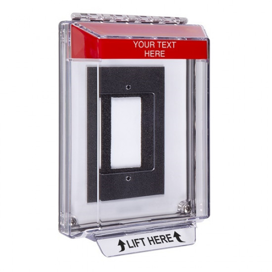STI-14320CR STI Universal Stopper Low Profile Cover Enclosure Flush Back Box and Hood w/ Horn - Custom - Red