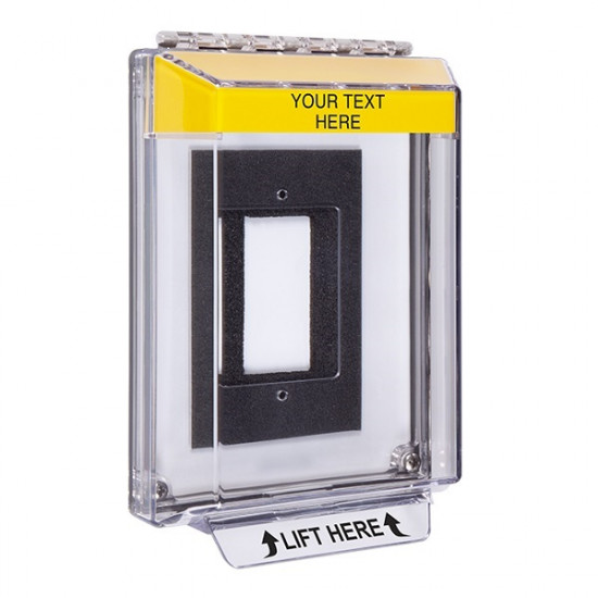 STI-14320CY STI Yellow Universal Stopper Low Profile Cover Enclosure Flush Back Box and Hood w/ Horn - Custom Text
