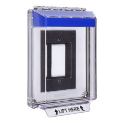 STI-14320NB STI Universal Stopper Low Profile Cover Enclosure Flush Back Box and Hood with Horn - No Label - Blue