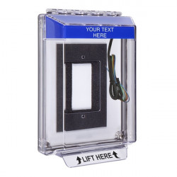 STI-14330CB STI Blue Universal Stopper Low Profile Cover Enclosure Flush Back Box and Hood w/ Horn and Relay - Custom Text