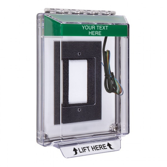 STI-14330CG STI Universal Stopper Low Profile Cover Enclosure Flush Back Box and Hood w/ Horn and Relay - Custom - Green