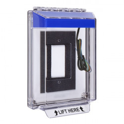 STI-14330NB STI Universal Stopper Low Profile Cover Enclosure Flush Back Box and Hood with Horn and Relay - No Label - Blue