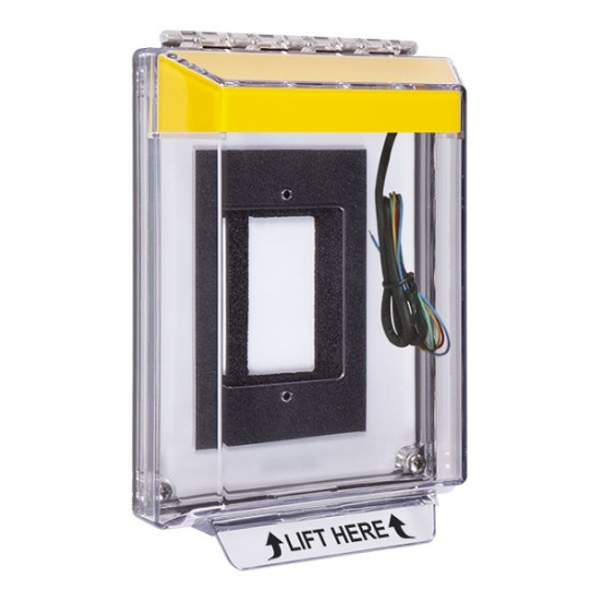 STI-14330NY STI Universal Stopper Low Profile Cover Enclosure Flush Back Box and Hood with Horn and Relay - No Label - Yellow