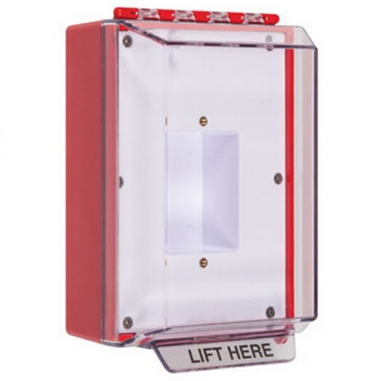 STI-14400NR STI Universal Stopper Low Profile w/out Horn Housing Enclosed Back Box Sealed Mounting Plate - No Included - Red