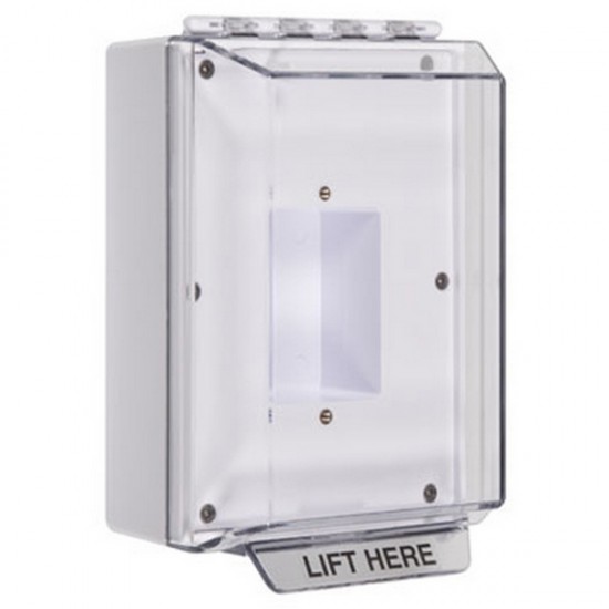 STI-14400NW STI White Universal Stopper Low Profile w/out Horn Housing Back Box Sealed Mounting Plate - No Text