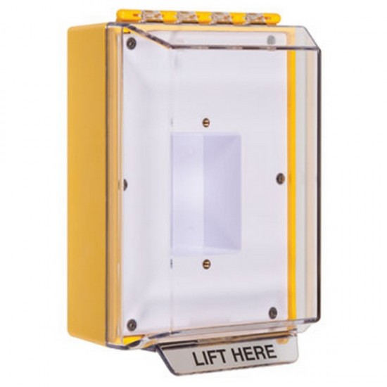 STI-14400NY STI Yellow Universal Stopper Low Profile Cover Back Box Sealed Mounting Plate - No Text