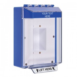STI-14410CB STI Blue Universal Stopper Low Profile Cover Back Box Sealed Mounting Plate and Hood - Custom Text