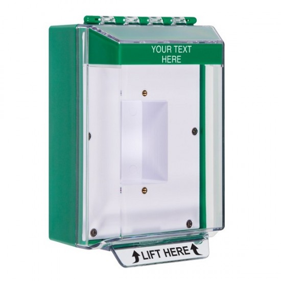 STI-14410CG STI Green Universal Stopper Low Profile Cover Back Box Sealed Mounting Plate and Hood - Custom Text