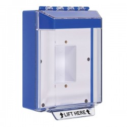 STI-14410NB STI Universal Stopper Low Profile Cover Enclosed Back Box, Sealed Mounting Plate and Hood - No Label - Blue