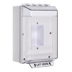 STI-14420NW STI Universal Stopper Low Profile Cover Back Box Sealed Mounting Plate and Hood w/ Horn - No - White