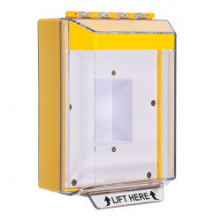 STI-14420NY STI Universal Stopper Low Profile Cover Back Box Sealed Mounting Plate and Hood w/ Horn - No - Yellow