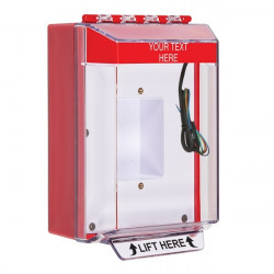 STI-14430CR STI Red Universal Stopper Low Profile Cover Back Box, Sealed Mounting Plate and Hood w/ Horn and Relay - Custom