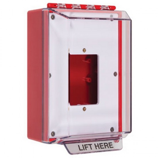 STI-14500NR STI Universal Stopper Low Profile w/out Horn Housing Enclosed Back Box Open Mounting Plate - No Included - Red