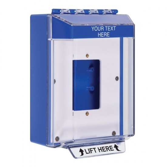 STI-14510CB STI Universal Stopper Low Profile Cover Back Box Open Mounting Plate and Hood - Custom - Blue