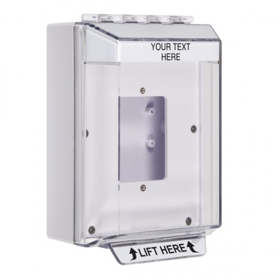 STI-14510CW STI Universal Stopper Low Profile Cover Back Box Open Mounting Plate and Hood - Custom - White