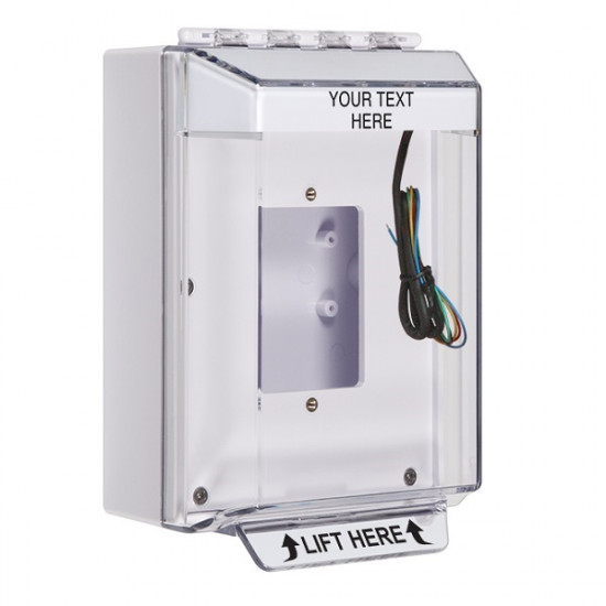 STI-14530CW STI White Universal Stopper Low Profile Cover Back Box, Open Mounting Plate and Hood w/ Horn and Relay - Custom