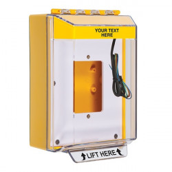 STI-14530CY STI Yellow Universal Stopper Low Profile Cover Back Box Open Mounting Plate and Hood w/ Horn and Relay - Custom