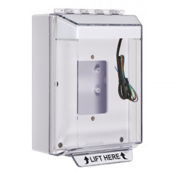 STI-14530NW STI White Universal Stopper Low Profile Cover Back Box Open Mounting Plate and Hood w/ Horn and Relay - No Text