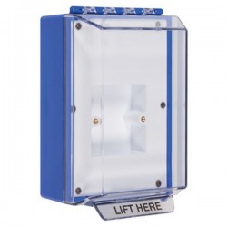 STI-14800NB STI Blue Universal Stopper Low Profile Cover Back Box European Sealed Mounting Plate - No Text