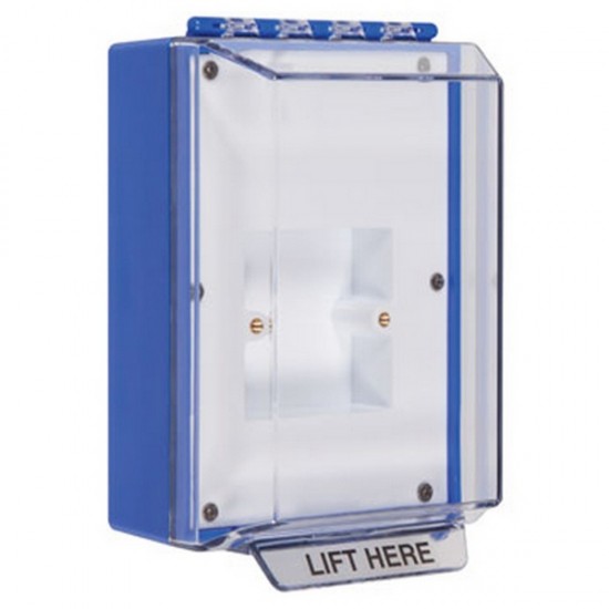 STI-14800NB STI Blue Universal Stopper Low Profile Cover Back Box European Sealed Mounting Plate - No Text