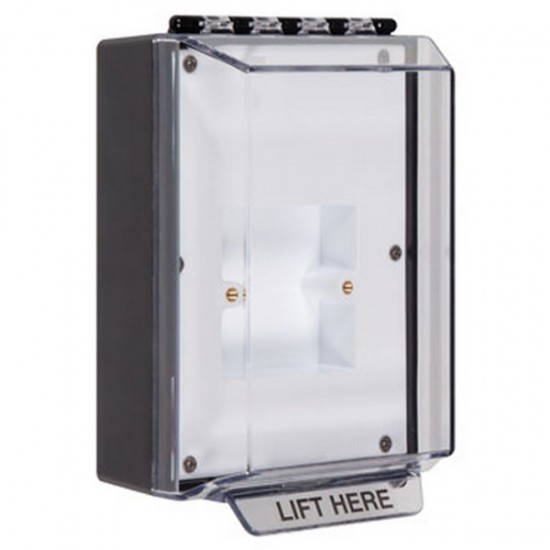 STI-14800NK STI Black Universal Stopper Low Profile Cover Back Box European Sealed Mounting Plate - No Text