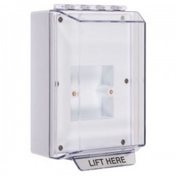 STI-14800NW STI White Universal Stopper Low Profile Cover Back Box European Sealed Mounting Plate - No Text
