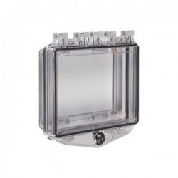 STI-7510C STI Polycarbonate Enclosure with External Key Lock and Open Back Box for Flush Mount Applications - Clear