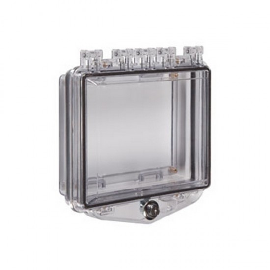 STI-7510C STI Polycarbonate Enclosure with External Key Lock and Open Back Box for Flush Mount Applications - Clear