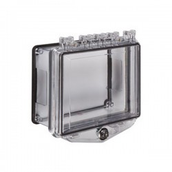 STI-7510D STI Polycarbonate Enclosure with External Key Lock and Open Conduit Back Box for Surface Mount Applications - Clear