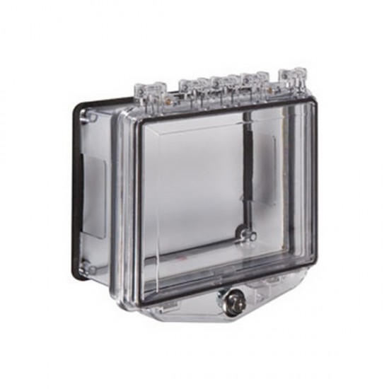 STI-7510D STI Polycarbonate Enclosure with External Key Lock and Open  Conduit Back Box for Surface Mount Applications - Clear