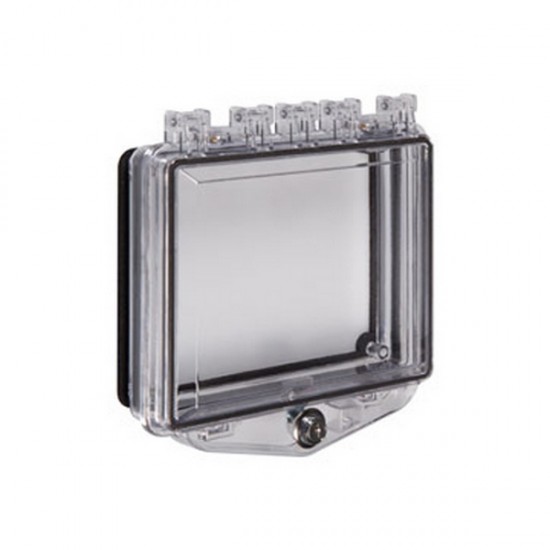 STI-7510E STI Polycarbonate Enclosure with Open Backbox for Flush Mount Applications and Exterior Key Lock - Clear
