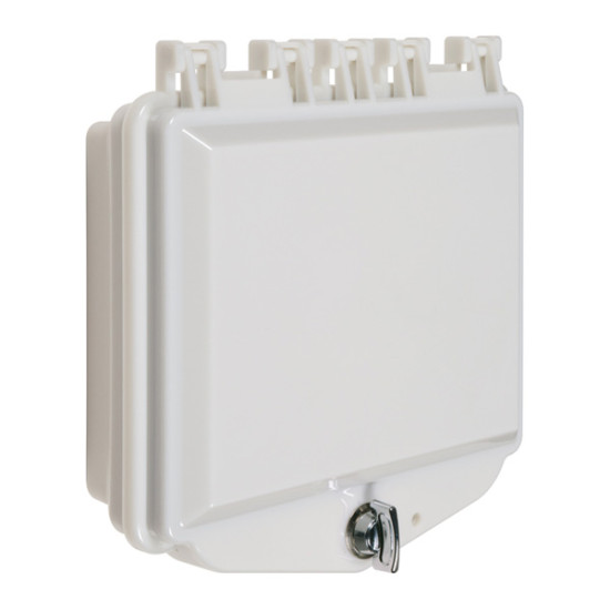 STI-7511F-OW STI Polycarbonate Enclosure with Enclosed Backbox and Exterior Thumb Lock - White