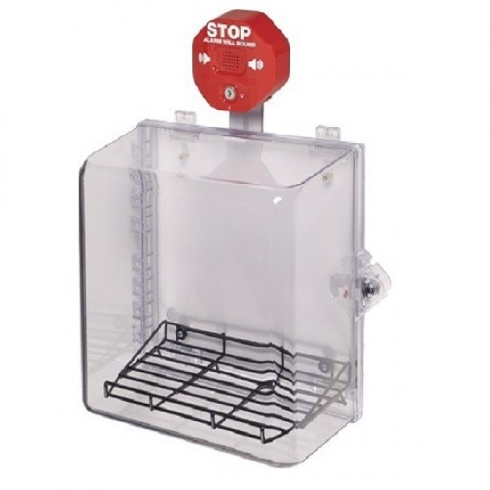 STI-7533MED STI Polycarbonate Cabinet with Wire Shelf, Siren Alarm & Thumb Lock