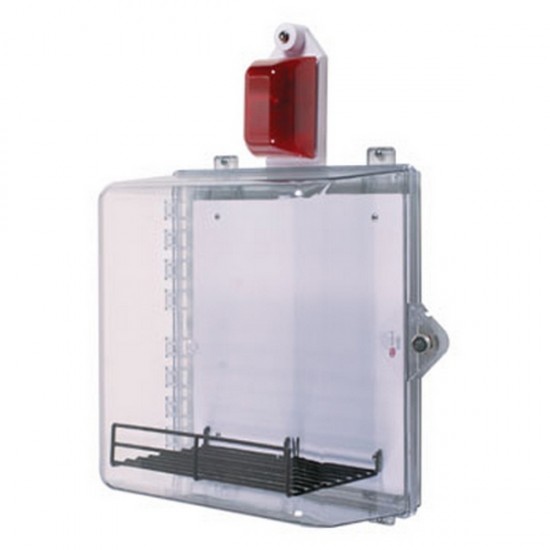 STI-7534 STI Polycarbonate Cabinet with Red Siren/Strobe Alarm Key Lock - Clear