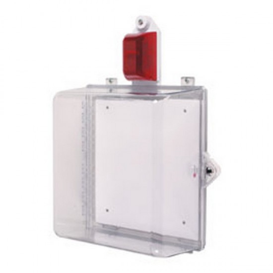 STI-7535 STI Protective Cabinet with Siren/Strobe Alarm Thumb Lock - Clear
