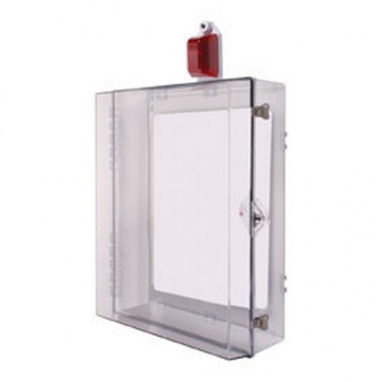 STI-7555 STI Protective Cabinet with Siren/Strobe Alarm Thumb Lock - Clear
